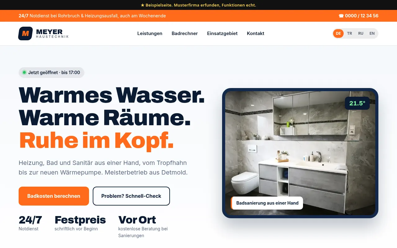 Vorschau der Beispielseite Meyer Haustechnik