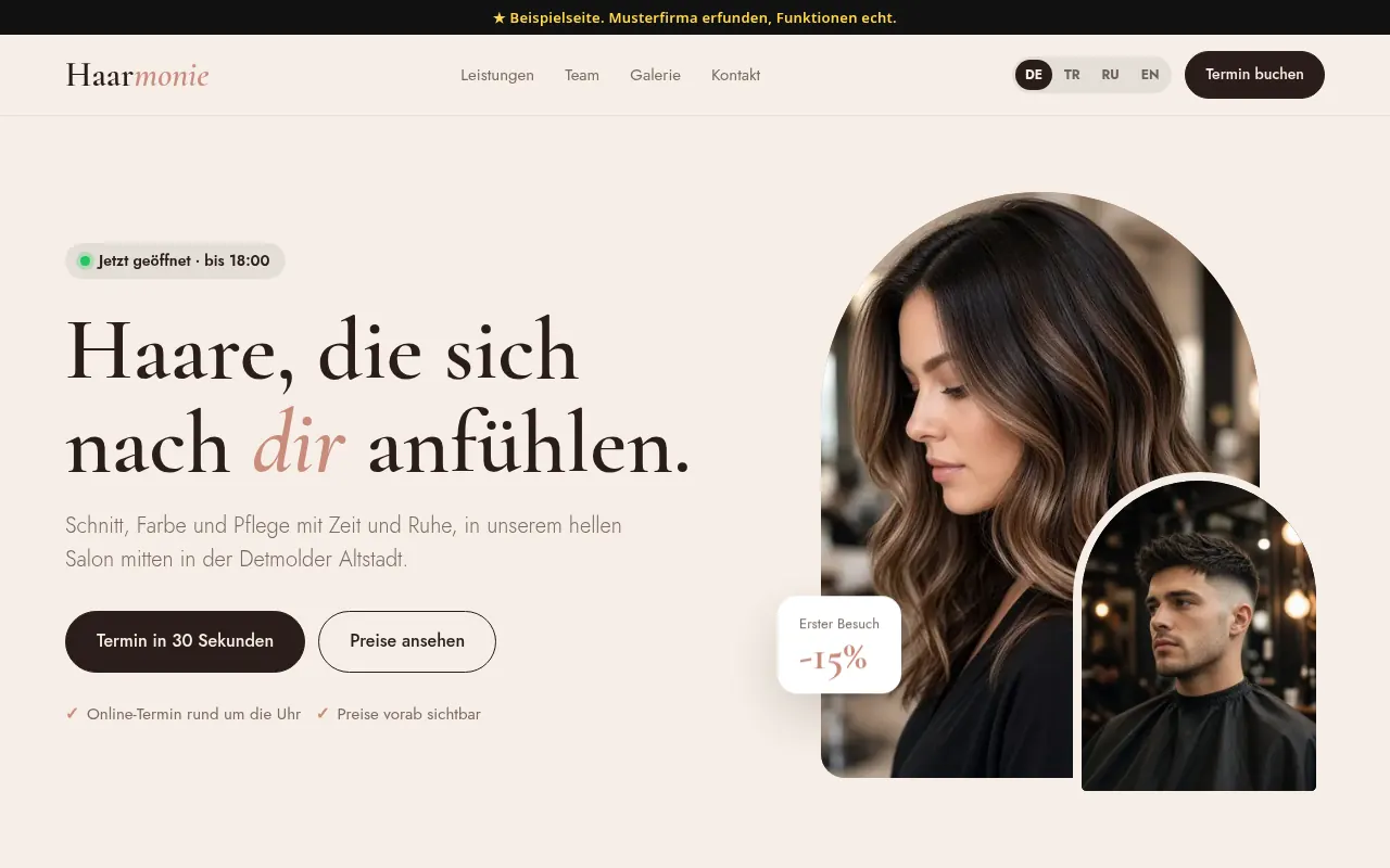 Neue Beispielseite Salon Haarmonie
