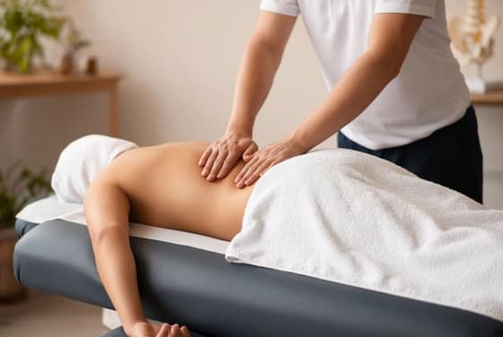 Rückenmassage auf der Behandlungsliege